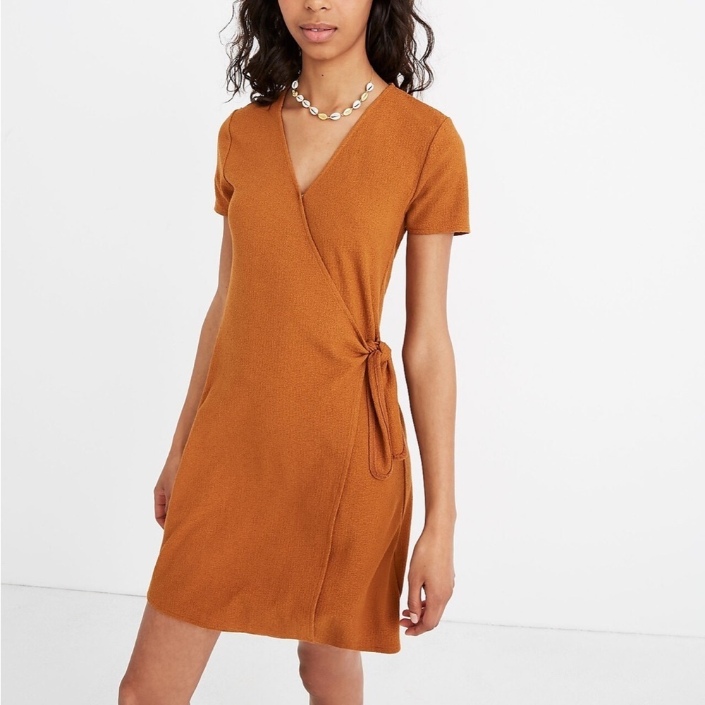 Madewell Texture & Thread Short-Sleeve Side-Tie Dress -  S